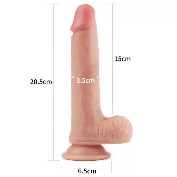 Lovetoy Nature Cock - realistické dildo s dvojitou vrstvou - 20 cm - tělová