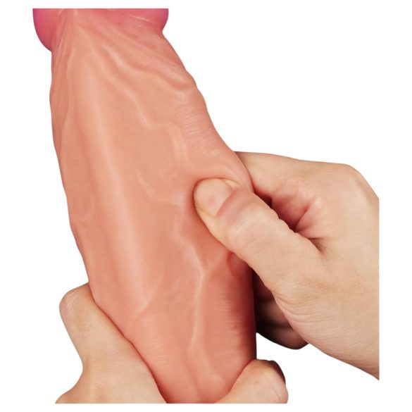 Lovetoy Nature Cock - realistický dvouvrstvý dildo - 25 cm - tělová barva