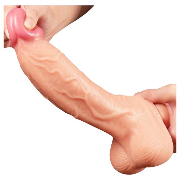 Lovetoy Nature Cock - realistický dvouvrstvý dildo - 25 cm - tělová barva