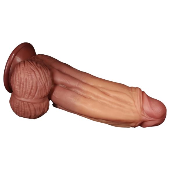 Lovetoy - realistické dildo s dvojitou vrstvou - 26 cm - tělová barva
