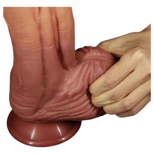 Lovetoy - realistické dildo s dvojitou vrstvou - 26 cm - tělová barva