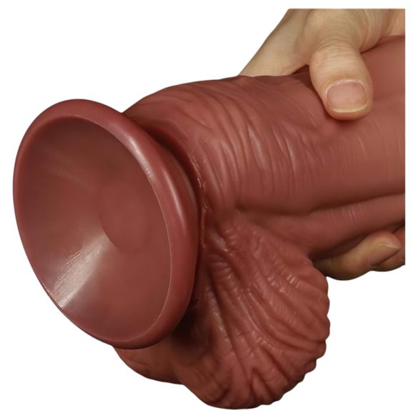 Lovetoy - realistické dildo s dvojitou vrstvou - 26 cm - tělová barva