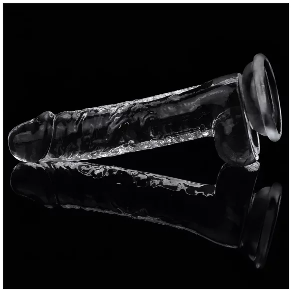 Lovetoy Flawless Clear - realistické dildo s přísavkou - 19 cm - transparentní
