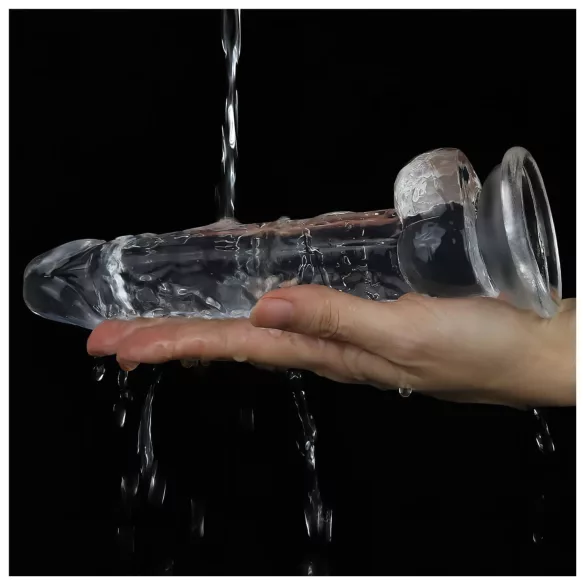 Lovetoy Flawless Clear - realistické dildo s přísavkou - 19 cm - transparentní