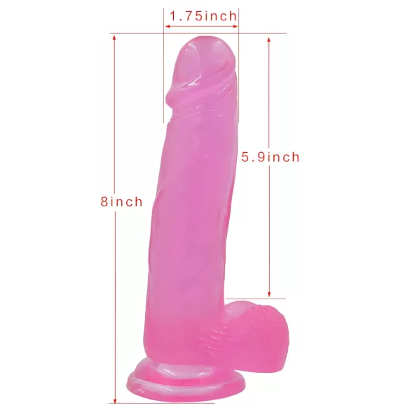 Lovetoy - realistický dildo s přísavkou - 20 cm - růžový