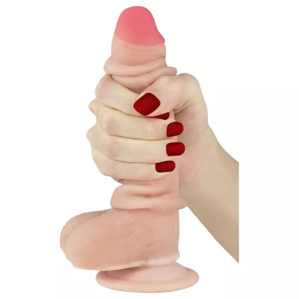 Lovetoy - realistické dildo - dvojitá vrstva - 18 cm - tělová barva
