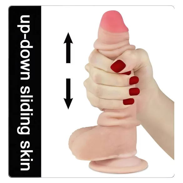 Lovetoy - realistické dildo - dvojitá vrstva - 18 cm - tělová barva