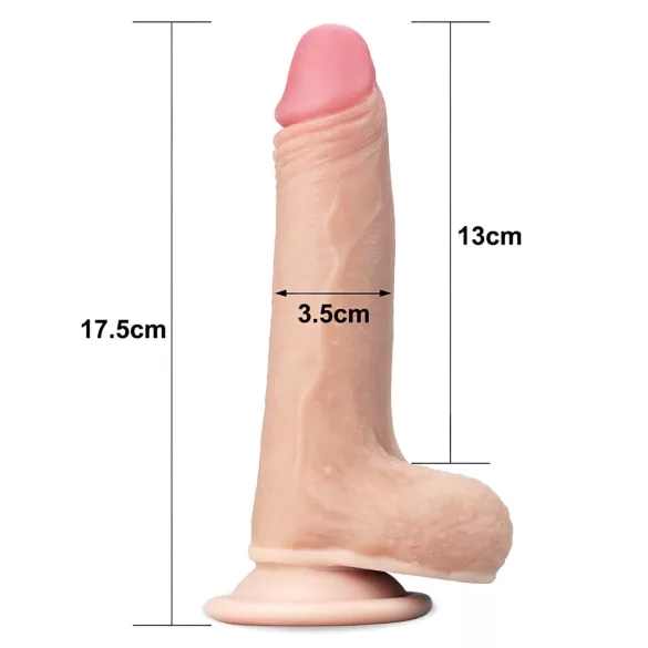 Lovetoy - realistické dildo - dvojitá vrstva - 18 cm - tělová barva