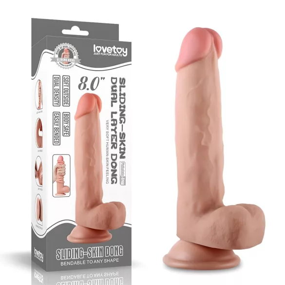 Lovetoy - realistický dildo - dvouvrstvý - 21 cm - tělový