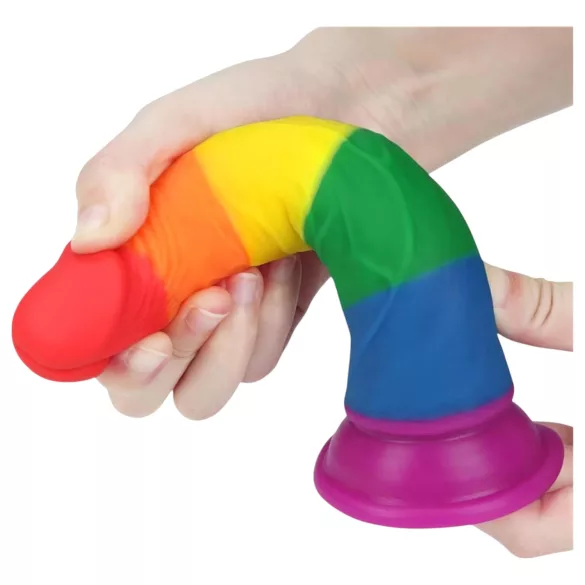 Lovetoy Prider - realistické dildo - 19 cm - duhová