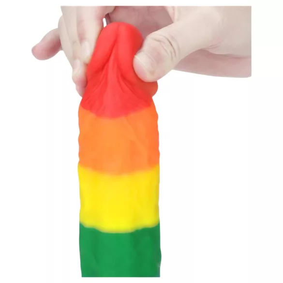 Lovetoy Prider - realistické silikonové dildo - 19 cm - duhové