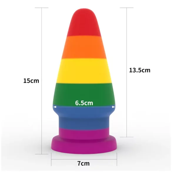 Lovetoy Prider - anální rozšiřující kolík - 15 cm (duhový)