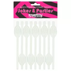 Lovetoy - brčko ve tvaru vaginy - svítící - bílé