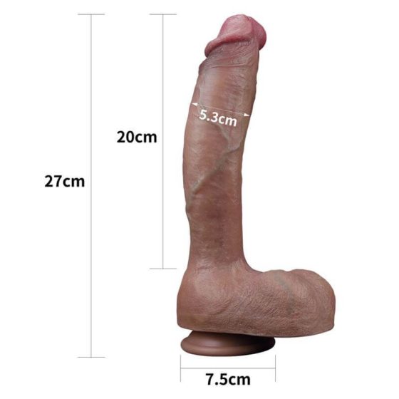 Lovetoy Nature Cock - dvouvrstvé dildo - 26 cm (přírodní)