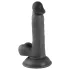 Mr. Rude - realistický dildo s přísavkou a varlaty - černé 17 cm