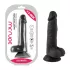 Mr. Rude - realistický dildo s přísavkou a varlaty - 19 cm - černý