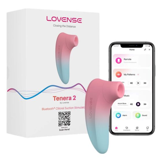 LOVENSE Tenera 2 - chytrý voděodolný stimulátor klitorisu se vzduchovou vlnou (modro-růžový)