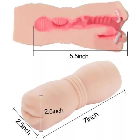 Tracy's Dog Cup - orální masturbátor s realistickými zuby - tělová barva