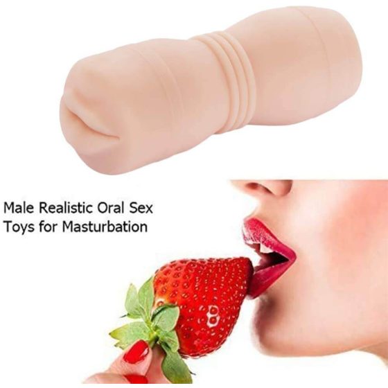 Tracys Dog Cup - realistický masturbátor umělé ústa se zuby (tělová barva)