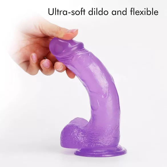 Tracy's Dog - dildo s přísavkou a varlaty - fialový gelový
