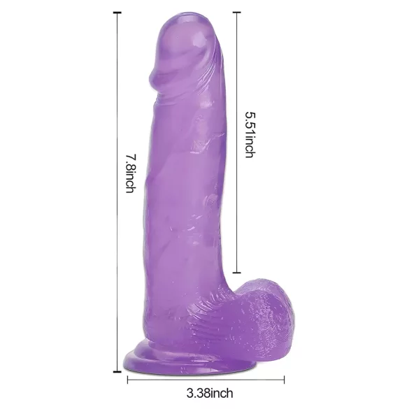 Tracy's Dog - dildo s přísavkou a varlaty - fialový gelový