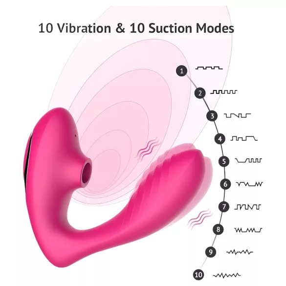 Tracy's Dog 2 - vibrátor s vakuovou stimulací 2v1 - růžový