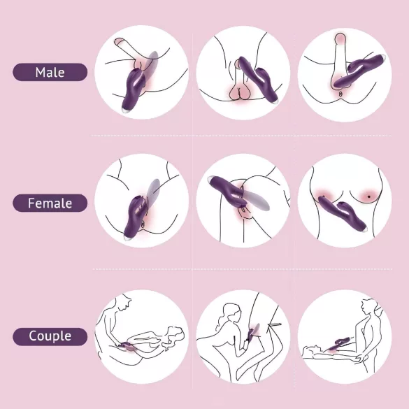 Tracy's Dog - vibrátor s stimulací klitorisu a králíčkem - voděodolný, fialový