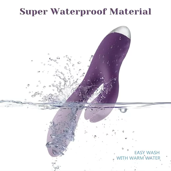 Tracy's Dog - vibrátor s stimulací klitorisu a králíčkem - voděodolný, fialový