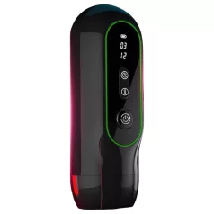   Leopard - masturbátor s vibrací a pohybem nahoru a dolů - černý