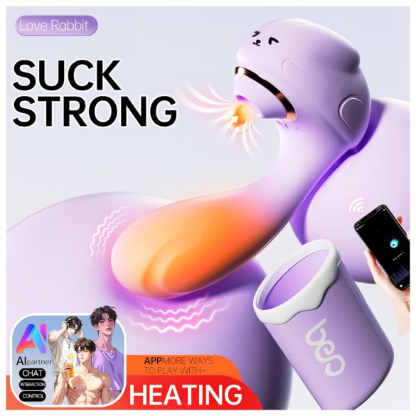 Leopard - vibrační stimulátor s vakuem a vibracemi - fialový