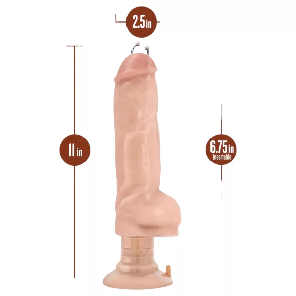 Blush Bad Boy - vibrátor s piercingem - realistický - 33 cm - tělová barva