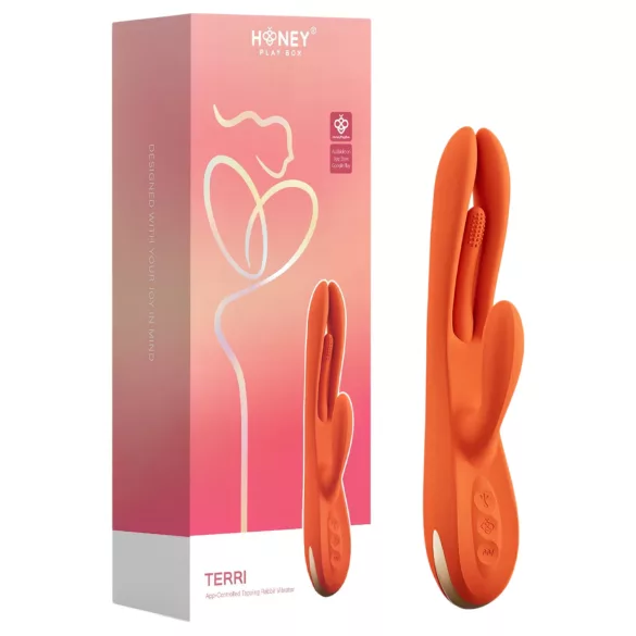 Honey Play Box Terri - vibrátor na stimulaci klitorisu s jazýčkem - oranžový