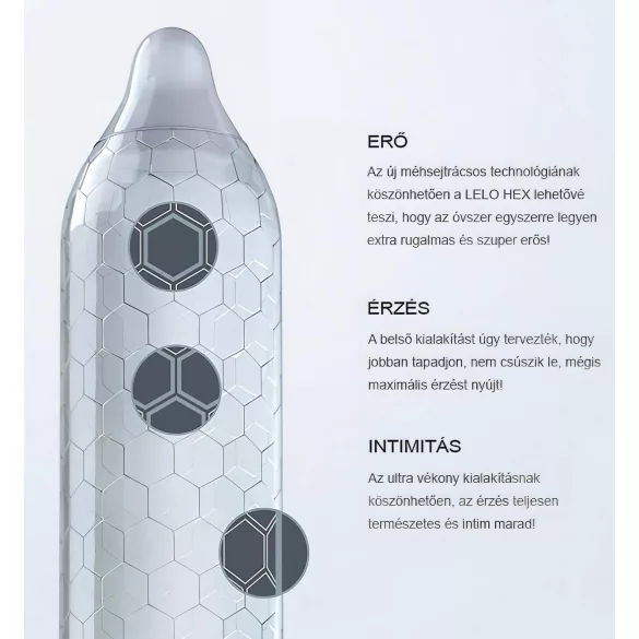 LELO Hex Original - kondom - ultra tenký - 3 ks