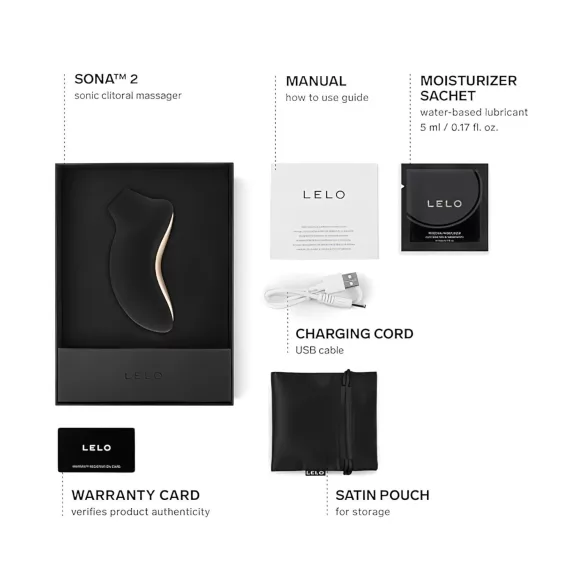 LELO Sona 2 - stimulátor klitorisu na vlny - černý
