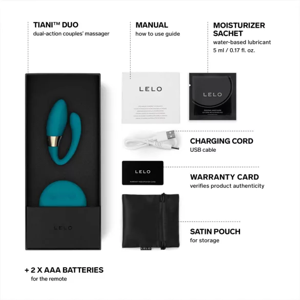 LELO Tiani Duo - párový vibrátor - silikon - modrá