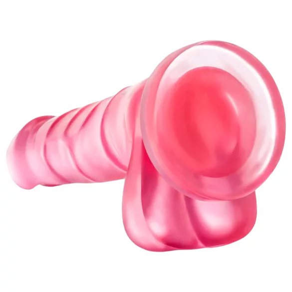 B Yours Sweet N Hard 4 - realistické dildo s varlaty - 18 cm - růžové
