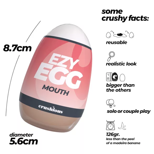 Crushious Ezy Egg Mouth - masturbační vajíčko (tělová barva)