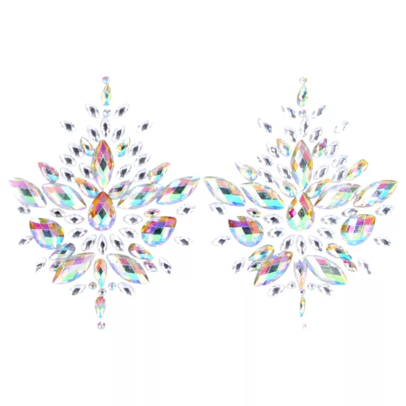 Le Désir - třpytivé nálepky na bradavky - duhové