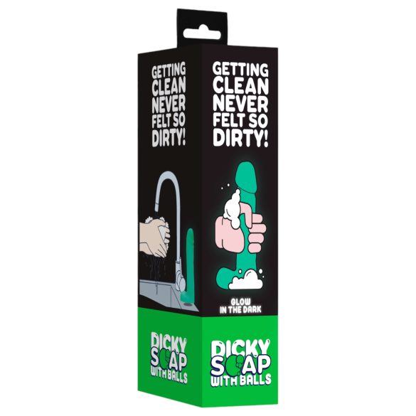 Dicky - mýdlo ve tvaru penisu s varlaty - svítící - 265g
