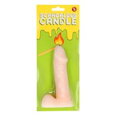 Scandalous - svíčka - penis s varlaty - přírodní (133g)