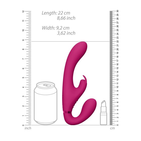 Vive Suki - dobíjecí vibrátor bez ramínek se stimulátorem klitorisu (růžový)