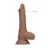 RealRock - realistické dildo s varlaty - 17 cm - tmavá tělová barva