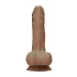 RealRock - realistické dildo s varlaty - 17 cm - tmavá tělová barva