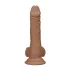 RealRock - realistické dildo s varlaty - 17 cm - tmavá tělová barva