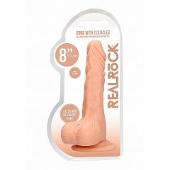   RealRock Dong 8 - realistické dildo s varlaty (20 cm) - přírodní