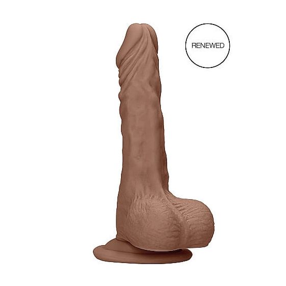 RealRock Dong 8 - realistické dildo s varlaty (20 cm) - tmavě přírodní
