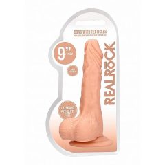   RealRock Dong 9 - realistické dildo s varlaty (23 cm) - přírodní