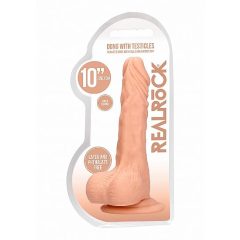   RealRock Dong 10 - realistické dildo s varlaty (25 cm) - přírodní