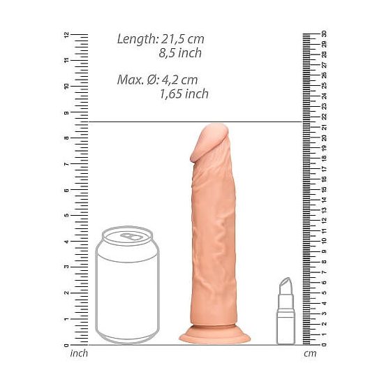 RealRock Dong 8 - realistické dildo (20 cm) - přírodní
