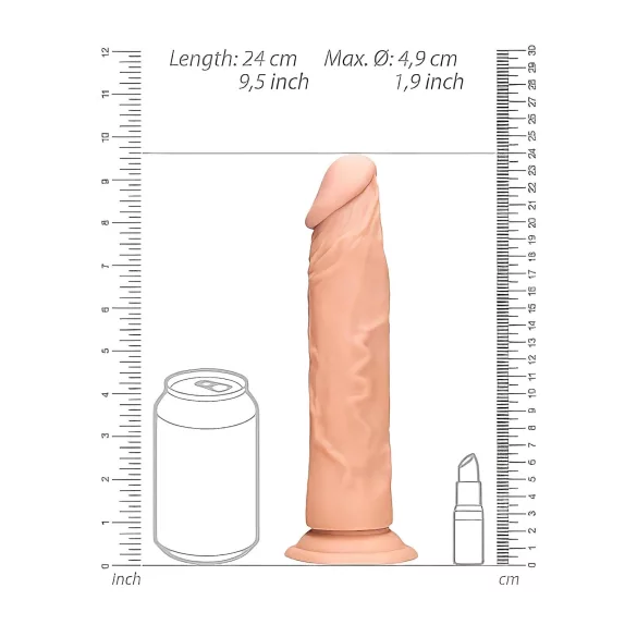 RealRock - realistické dildo - 23 cm - tělová barva